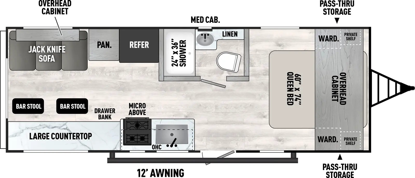 Clipper Travel Trailers 242MK Floorplan